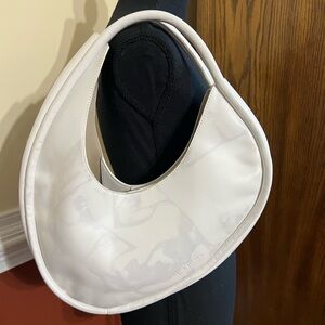 Melie Bianco White Vegan Crescent shoulder Bag